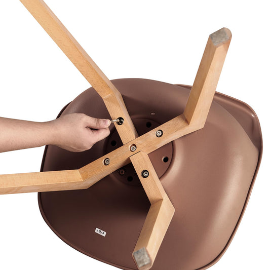 Esszimmerstuhl Set 4 Stück, PU-Leder mit Buche Beinen
